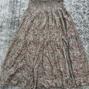 NATURAL LIFE Floral Maxi Skirt in Pink and Green